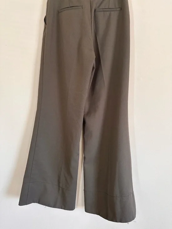 H&M Wide Leg Trousers Khaki Green Size 6 - Picture 13 of 13